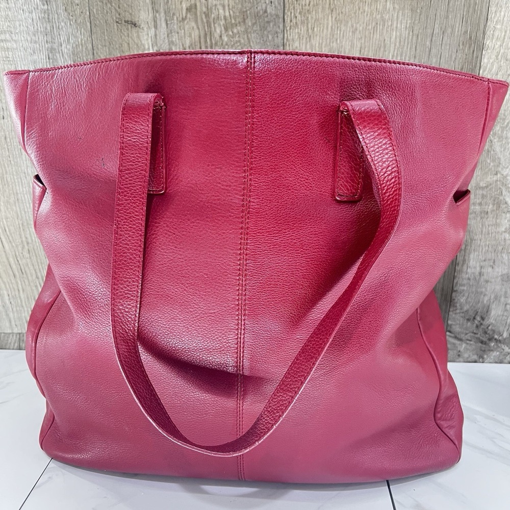 Soft Leather Large Tote Bag Work School Laptop 14x15x5"